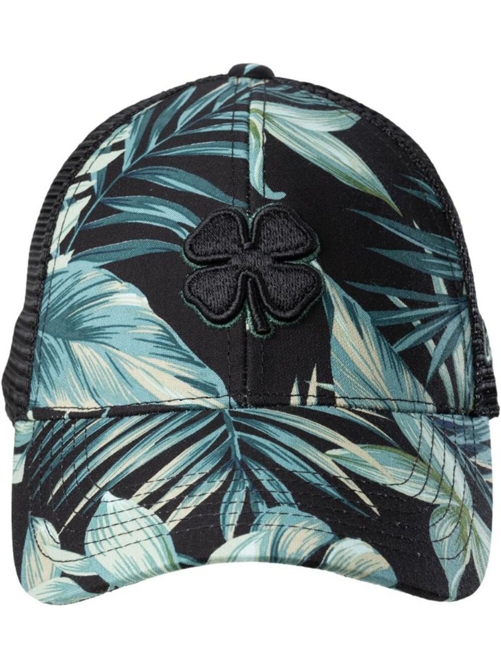 Tropical Black Hat with Clover Design | Island Luck & Live Lucky Style